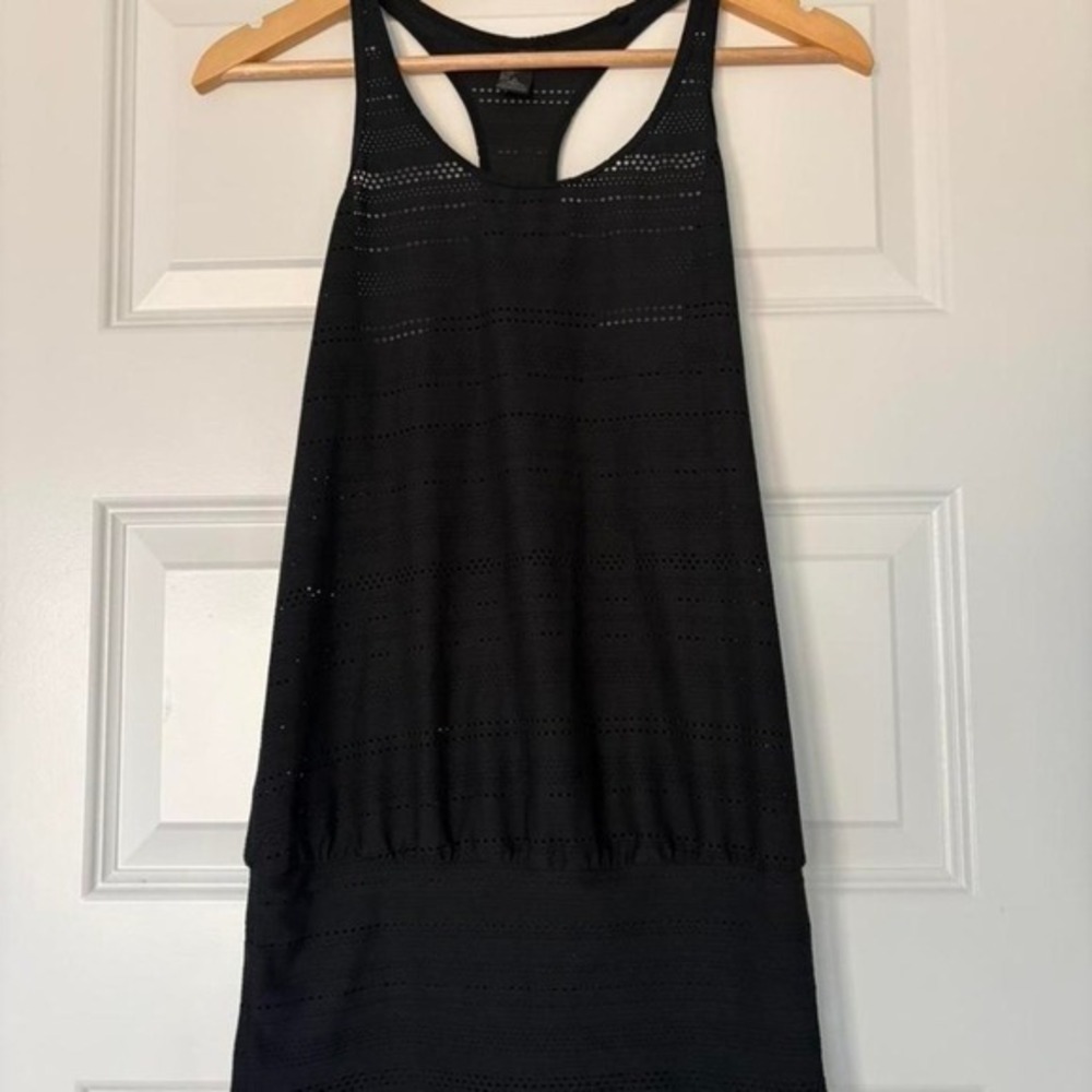 Prana Black Black Workout Tank Top With cut out deatils Women's